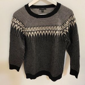 J. Crew Wool Crewneck Sweater with 3/4-sleeves - M